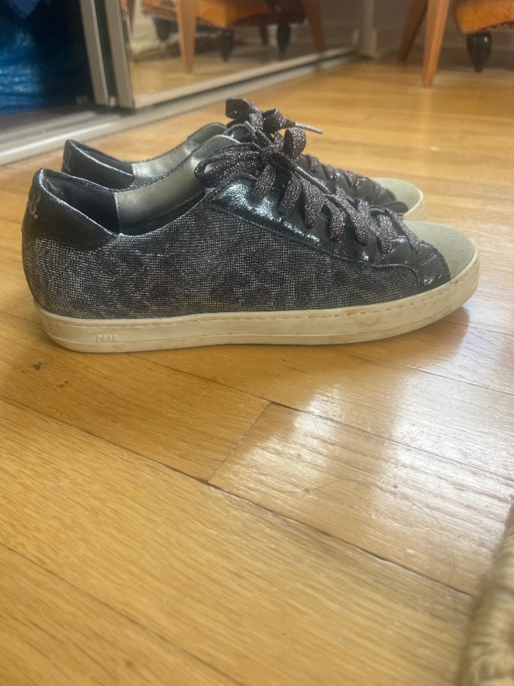 P448 metallic leopard sneakers